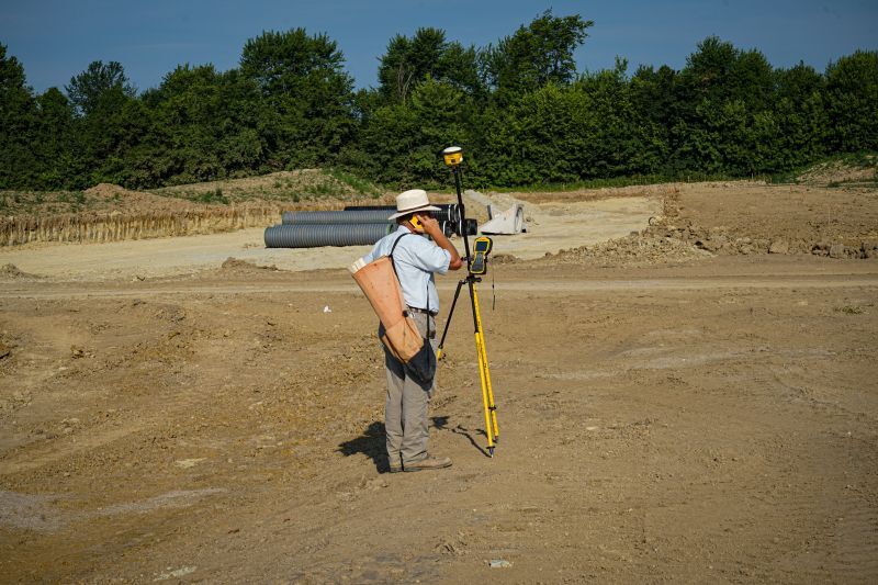 surveyor on construction site