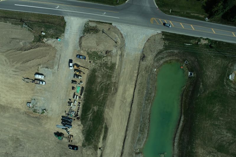 aerial view of construction site