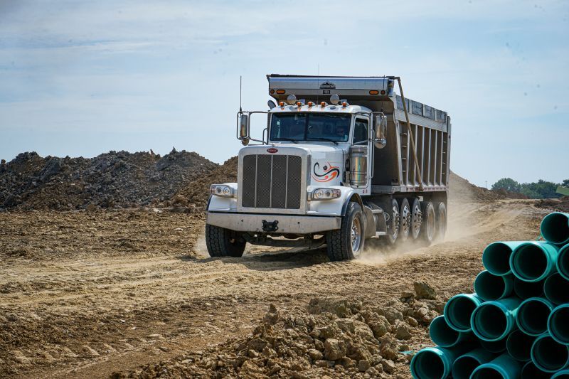 truck driving on dirt
