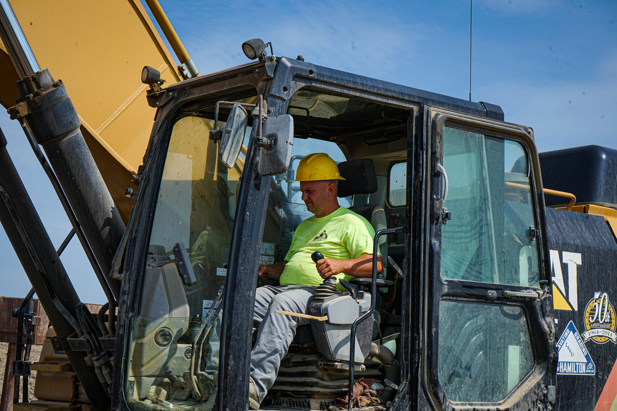 heavy machine operator in equipment