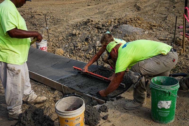 Pouring concrete