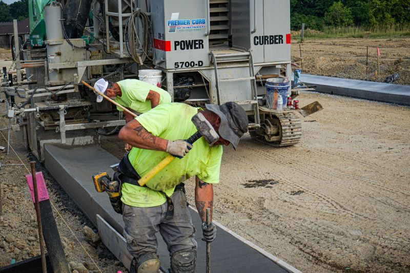 Putting down concrete