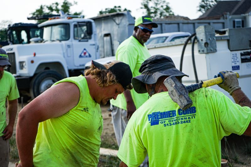 Men working on a construction site