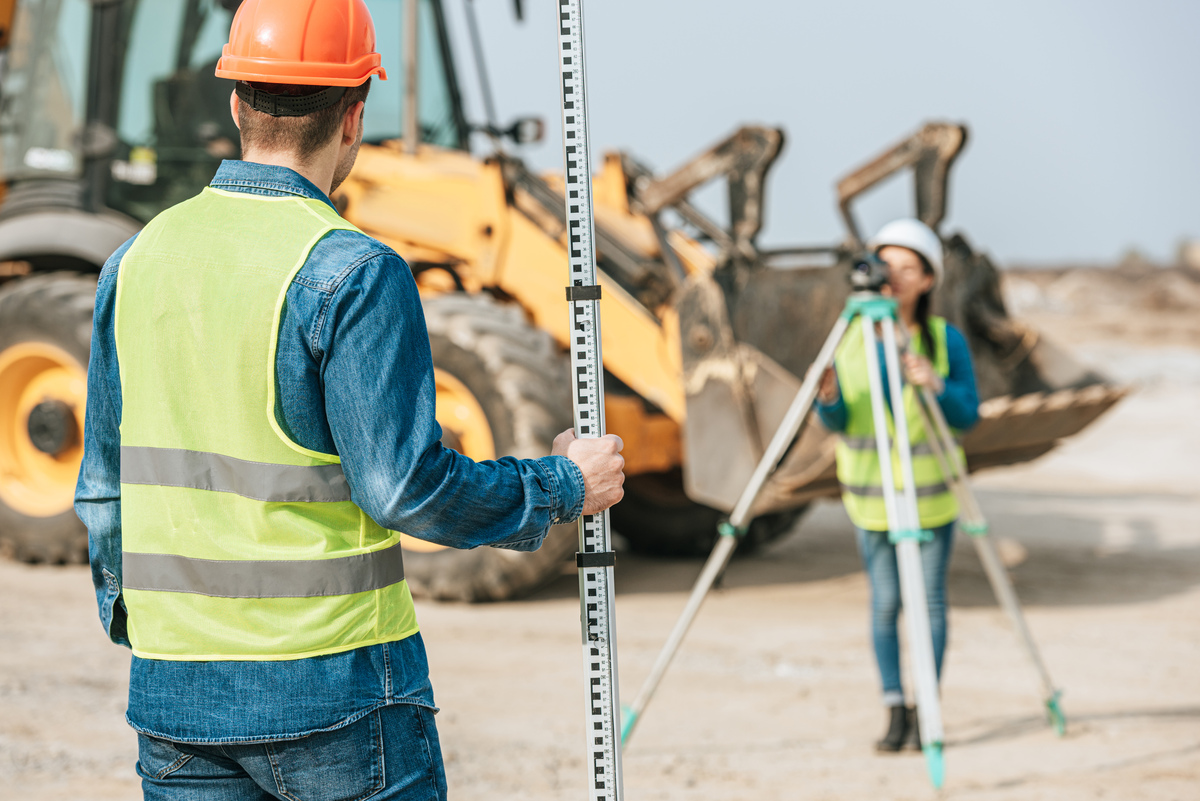 surveyors on a construction site